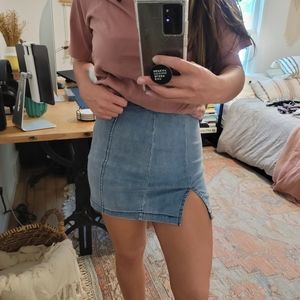Vici Slit Jean Skirt